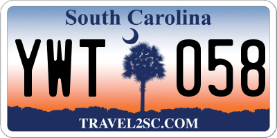 SC license plate YWT058