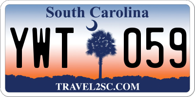 SC license plate YWT059