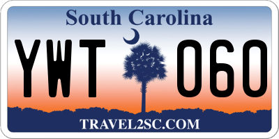SC license plate YWT060