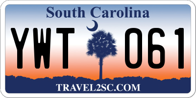 SC license plate YWT061