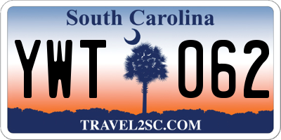 SC license plate YWT062