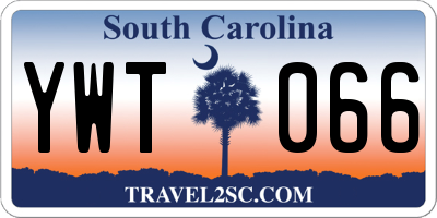 SC license plate YWT066