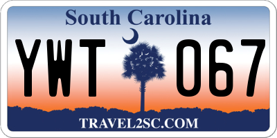 SC license plate YWT067