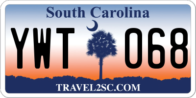 SC license plate YWT068