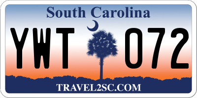SC license plate YWT072