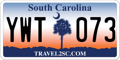 SC license plate YWT073