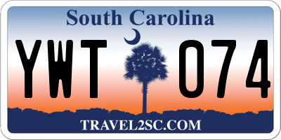 SC license plate YWT074