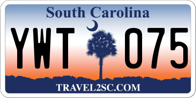 SC license plate YWT075