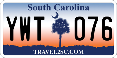 SC license plate YWT076