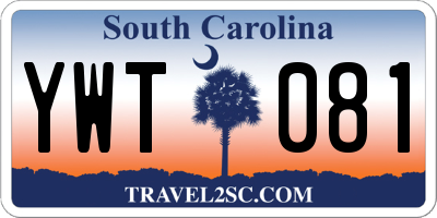 SC license plate YWT081