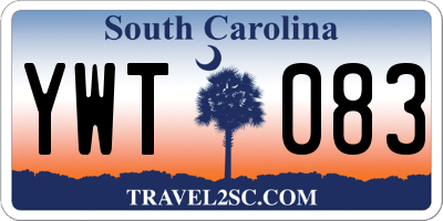 SC license plate YWT083