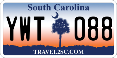 SC license plate YWT088