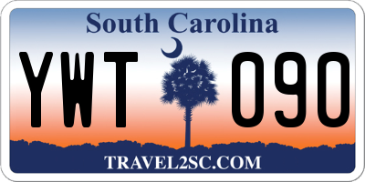 SC license plate YWT090