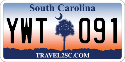 SC license plate YWT091