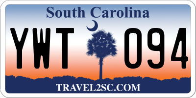 SC license plate YWT094