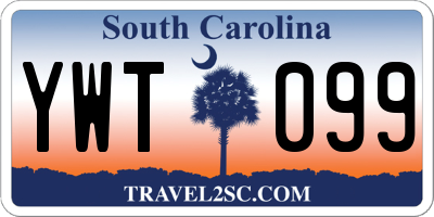 SC license plate YWT099