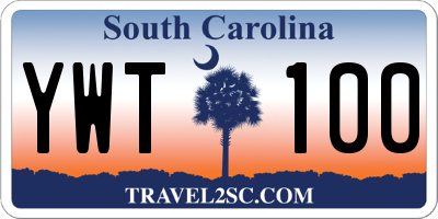 SC license plate YWT100