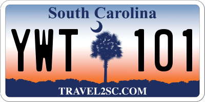 SC license plate YWT101