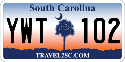 SC license plate YWT102