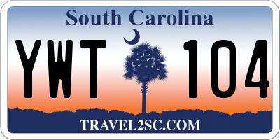 SC license plate YWT104