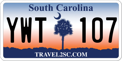 SC license plate YWT107