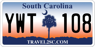 SC license plate YWT108