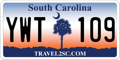 SC license plate YWT109