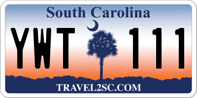SC license plate YWT111