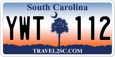 SC license plate YWT112