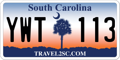 SC license plate YWT113