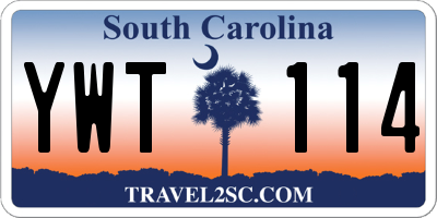 SC license plate YWT114