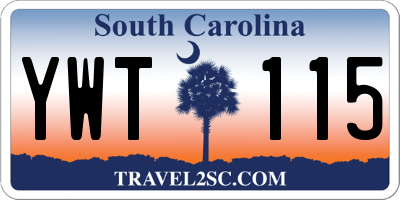 SC license plate YWT115