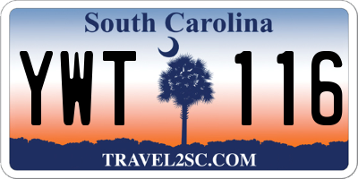 SC license plate YWT116