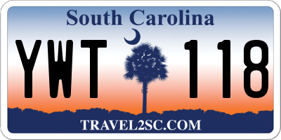 SC license plate YWT118