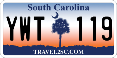 SC license plate YWT119