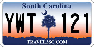 SC license plate YWT121
