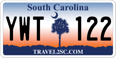 SC license plate YWT122
