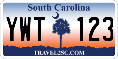 SC license plate YWT123