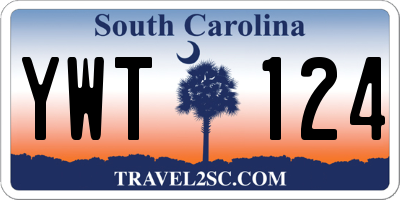 SC license plate YWT124