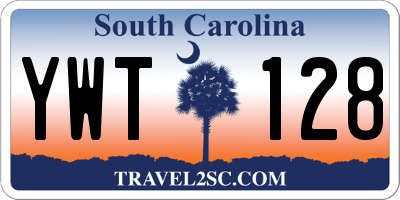 SC license plate YWT128