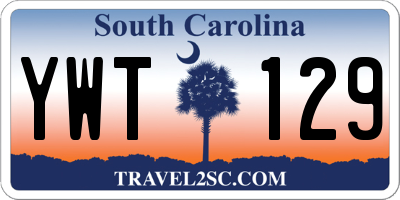 SC license plate YWT129