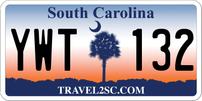 SC license plate YWT132