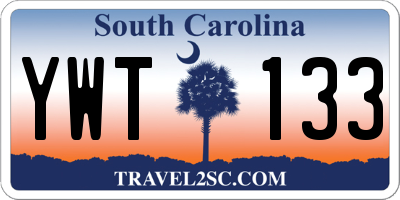 SC license plate YWT133
