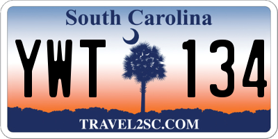SC license plate YWT134
