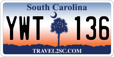 SC license plate YWT136
