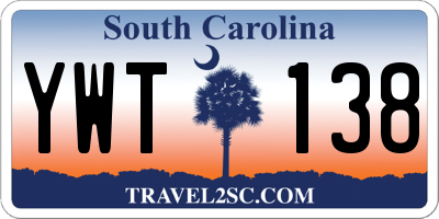 SC license plate YWT138