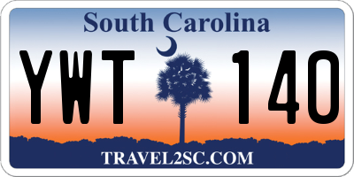 SC license plate YWT140