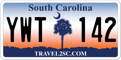 SC license plate YWT142