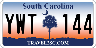 SC license plate YWT144
