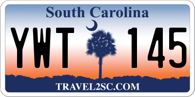 SC license plate YWT145